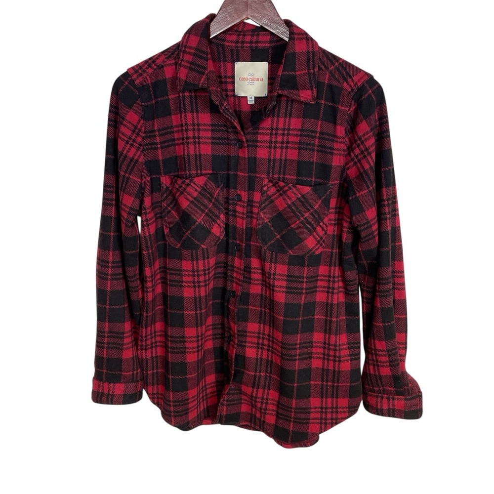 Casa Cabana Plaid Button Down Flannel Shirt Size M